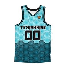 Benutzerdefinierter Aqua Basketball Jersey Uniform Anzug gedruckt Ihr Logo Name Nummer
