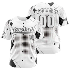 Benutzerdefiniert Weiß Schwarz Baseball Uniformen Drucken für Jungs Mädchen und Kinder Machen Ihr Team Mehr Vielfältig