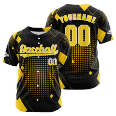 Benutzerdefiniert Schwarz Gelb Baseball Uniformen Drucken für Jungs Mädchen und Kinder Machen Ihr Team Mehr Vielfältig