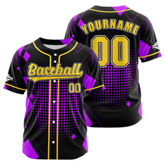 Benutzerdefiniert Schwarz Lila Baseball Uniformen Drucken für Jungs Mädchen und Kinder Machen Ihr Team Mehr Vielfältig