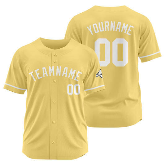 Benutzerdefinierte Authentisch Baseball-Trikot Gold-Weiß