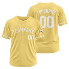 Benutzerdefinierte Authentisch Baseball-Trikot Gold-Weiß
