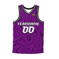 Benutzerdefinierter Lila Basketball Jersey Uniform Anzug gedruckt Ihr Logo Name Nummer