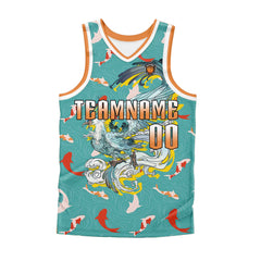 Benutzerdefinierter Teal Orange Basketball Jersey Uniform Anzug gedruckt Ihr Logo Name Nummer