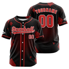 Benutzerdefiniert Schwarz Rot Baseball Uniformen Drucken für Jungs Mädchen und Kinder Machen Ihr Team Mehr Vielfältig