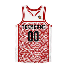 Benutzerdefinierter Weiß Rot Basketball Jersey Uniform Anzug gedruckt Ihr Logo Name Nummer