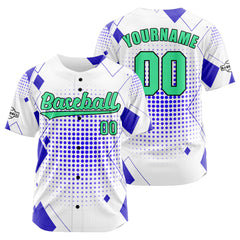 Benutzerdefiniert Weiß Blau Baseball Uniformen Drucken für Jungs Mädchen und Kinder Machen Ihr Team Mehr Vielfältig