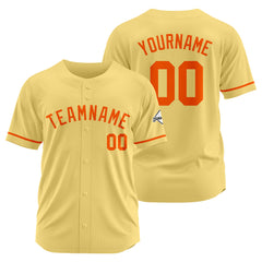 Benutzerdefinierte Authentisch Baseball-Trikot Gold-Orange