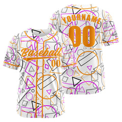 Benutzerdefiniert Weiß Orange Baseball Uniformen Drucken für Jungs Mädchen und Kinder Machen Ihr Team Mehr Vielfältig