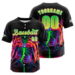 Benutzerdefiniert Schwarz Grün Baseball Uniformen Drucken für Jungs Mädchen und Kinder Machen Ihr Team Mehr Vielfältig