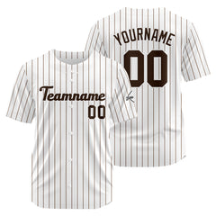 Benutzerdefinierte Authentisch Baseball-Trikot Weiss-braun