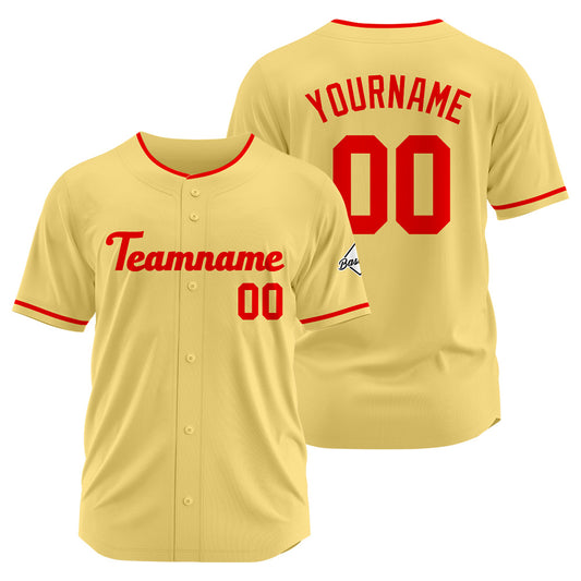 Benutzerdefinierte Authentisch Baseball-Trikot Gold-Rot