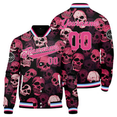 Benutzerdefinierte Rosa Varsity-Jacke. Letterman-Jacke für Männer, Frauen und Jugendliche