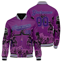 Benutzerdefinierte Lila Varsity-Jacke. Letterman-Jacke für Männer, Frauen und Jugendliche