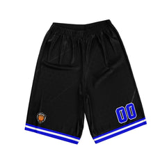 Benutzerdefinierter Schwarz Blau Basketball Jersey Uniform Anzug gedruckt Ihr Logo Name Nummer