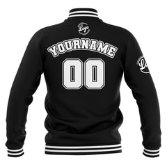 Benutzerdefiniert Schwarz Weiß Wasserdichte Varsity Jacken Personalisiert genäht Name Nummer Logo zu Letterman Jacken