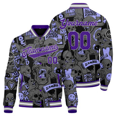 Benutzerdefinierte Lila Varsity-Jacke. Letterman-Jacke für Männer, Frauen und Jugendliche