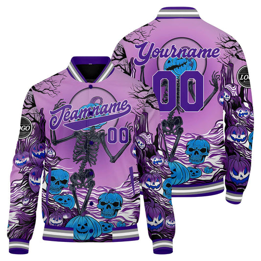 Benutzerdefinierte Lila Varsity-Jacke. Letterman-Jacke für Männer, Frauen und Jugendliche