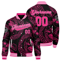 Benutzerdefinierte Rosa Varsity-Jacke. Letterman-Jacke für Männer, Frauen und Jugendliche