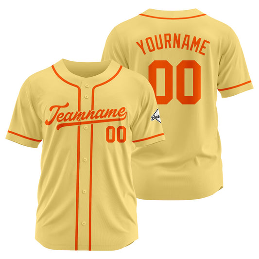 Benutzerdefinierte Authentisch Baseball-Trikot Gold-Orange