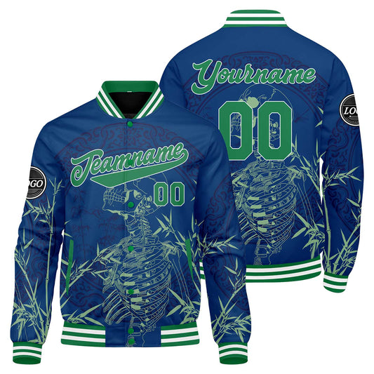Benutzerdefinierte Grün Varsity-Jacke. Letterman-Jacke für Männer, Frauen und Jugendliche
