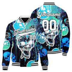 Benutzerdefinierte Blau Varsity-Jacke. Letterman-Jacke für Männer, Frauen und Jugendliche