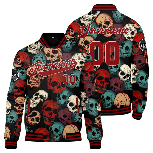 Benutzerdefinierte Rot Blau Varsity-Jacke. Letterman-Jacke für Männer, Frauen und Jugendliche