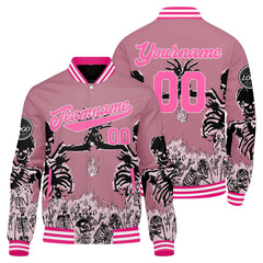 Benutzerdefinierte Rosa Varsity-Jacke. Letterman-Jacke für Männer, Frauen und Jugendliche