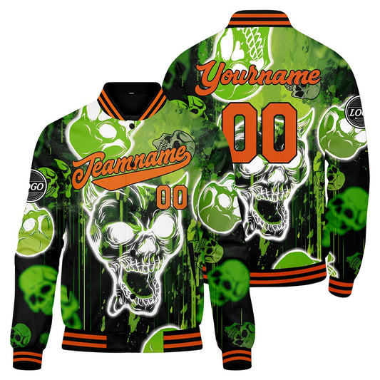 Benutzerdefinierte Grün Varsity-Jacke. Letterman-Jacke für Männer, Frauen und Jugendliche