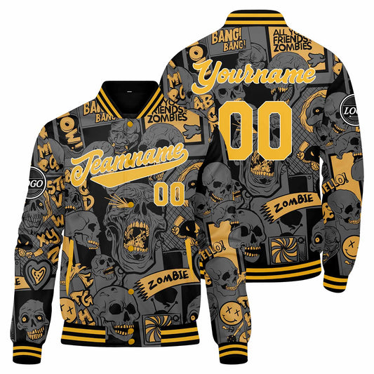 Benutzerdefinierte Orange Varsity-Jacke. Letterman-Jacke für Männer, Frauen und Jugendliche