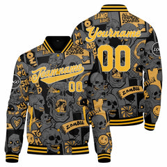 Benutzerdefinierte Orange Varsity-Jacke. Letterman-Jacke für Männer, Frauen und Jugendliche