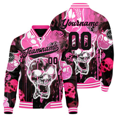 Benutzerdefinierte Rosa Varsity-Jacke. Letterman-Jacke für Männer, Frauen und Jugendliche