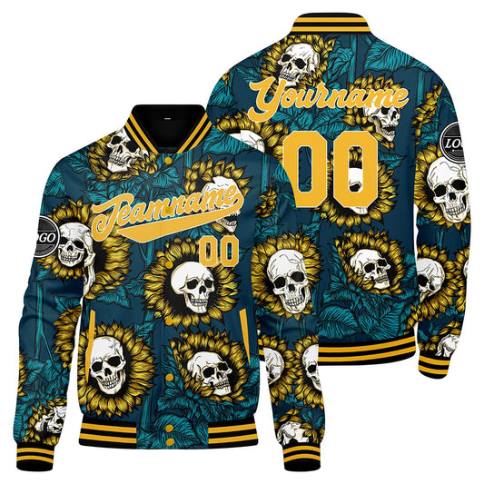 Benutzerdefinierte Blau Varsity-Jacke. Letterman-Jacke für Männer, Frauen und Jugendliche