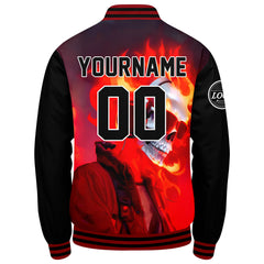 Benutzerdefinierte Verlauf Varsity-Jacke. Letterman-Jacke Schwarz Grau