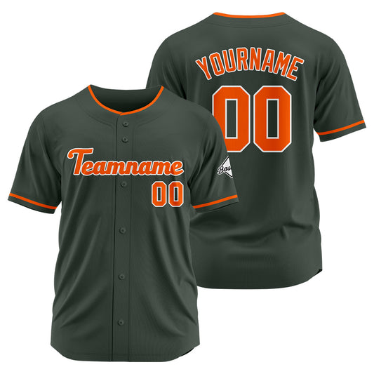 Benutzerdefinierte Authentisch Baseball-Trikot Dunkelgrau-Orange