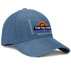 Benutzerdefinierte Logo gewaschenen Denim Pferdeschwanz Baseballmütze mit Metalldruckknöpfen - Unisex & atmungsaktiv Blau