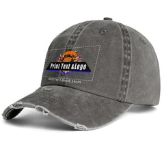 Benutzerdefinierte Braun Distressed & Washed Denim Baseball-Kappe - Unisex Streetwear Style