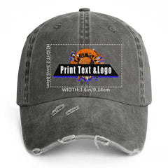 Benutzerdefinierte Braun Distressed & Washed Denim Baseball-Kappe - Unisex Streetwear Style