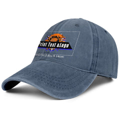 Personalisierte benutzerdefinierte Blau gewaschen Cowboy Trucker Hut mit Logo Mode Accessoire