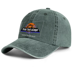 Personalisierte benutzerdefinierte Dunkelgrün gewaschen Cowboy Trucker Hut mit Logo Mode Accessoire