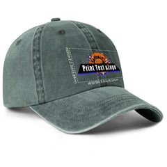 Personalisierte benutzerdefinierte Dunkelgrün gewaschen Cowboy Trucker Hut mit Logo Mode Accessoire