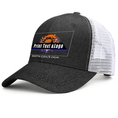 Benutzerdefiniert Schwarz Baseballmütze aus Denim mit atmungsaktiven Mesh-Einsätzen und lässigem Stil