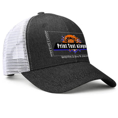 Benutzerdefiniert Schwarz Baseballmütze aus Denim mit atmungsaktiven Mesh-Einsätzen und lässigem Stil