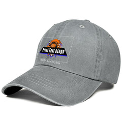 Kundenspezifisch Grau Logo Washed Cowboy Ponytail Cap Metall Snapback Herren und Damen Atmungsaktive Baseballkappen