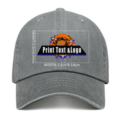 Kundenspezifisch Grau Logo Washed Cowboy Ponytail Cap Metall Snapback Herren und Damen Atmungsaktive Baseballkappen