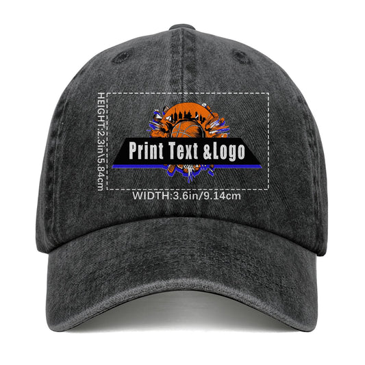 Kundenspezifisch Schwarz Logo Washed Cowboy Ponytail Cap Metall Snapback Herren und Damen Atmungsaktive Baseballkappen