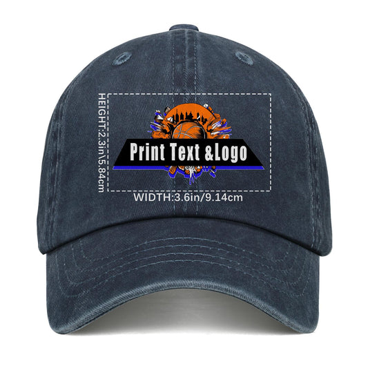 Kundenspezifisch Blau Logo Washed Cowboy Ponytail Cap Metall Snapback Herren und Damen Atmungsaktive Baseballkappen