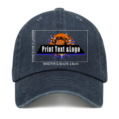 Kundenspezifisch Blau Logo Washed Cowboy Ponytail Cap Metall Snapback Herren und Damen Atmungsaktive Baseballkappen