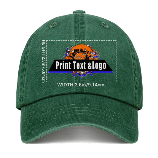 Kundenspezifisch Grün Logo Washed Cowboy Ponytail Cap Metall Snapback Herren und Damen Atmungsaktive Baseballkappen