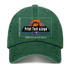 Kundenspezifisch Grün Logo Washed Cowboy Ponytail Cap Metall Snapback Herren und Damen Atmungsaktive Baseballkappen